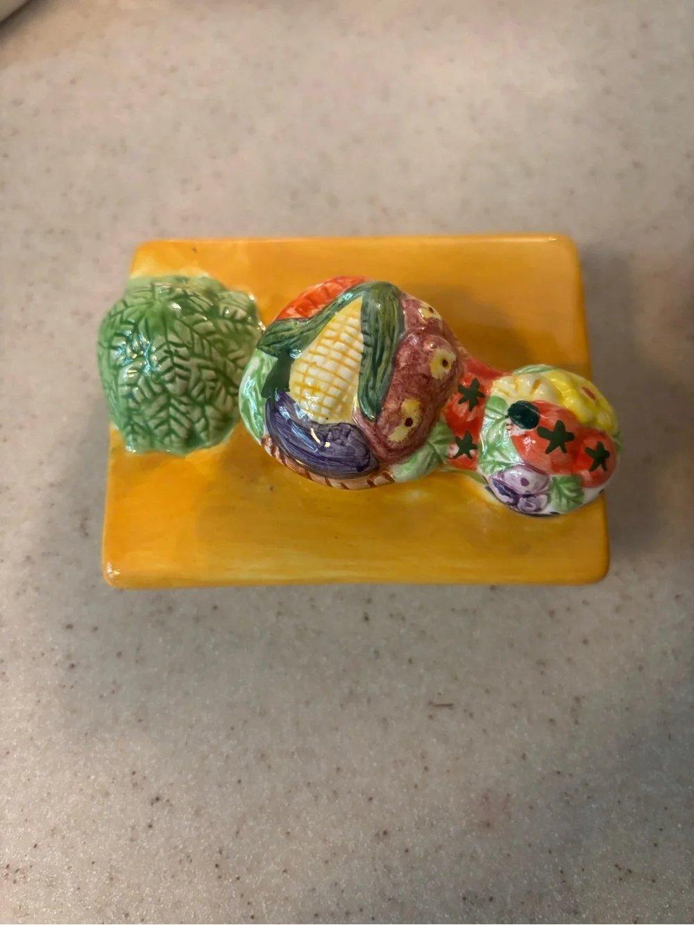 Fruit & Veggie Multicolor Ceramic Teapot
